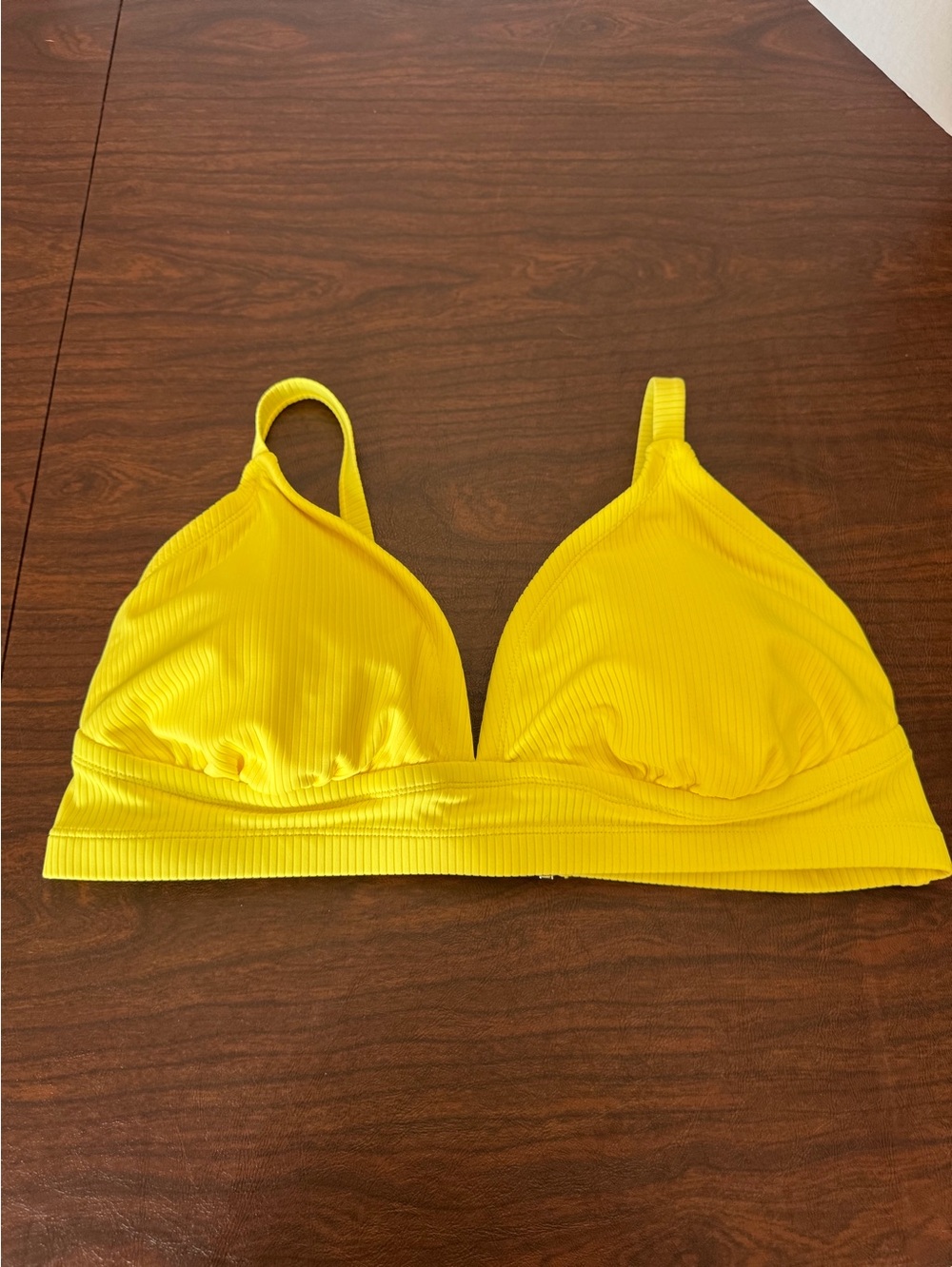 Bright Yellow Ribbed bikini top DD-DDD like new